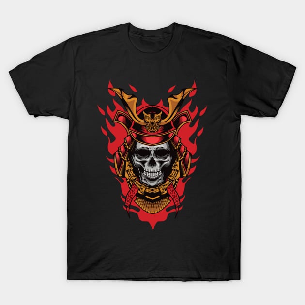 Samurai Skull T-Shirt by Harrisaputra